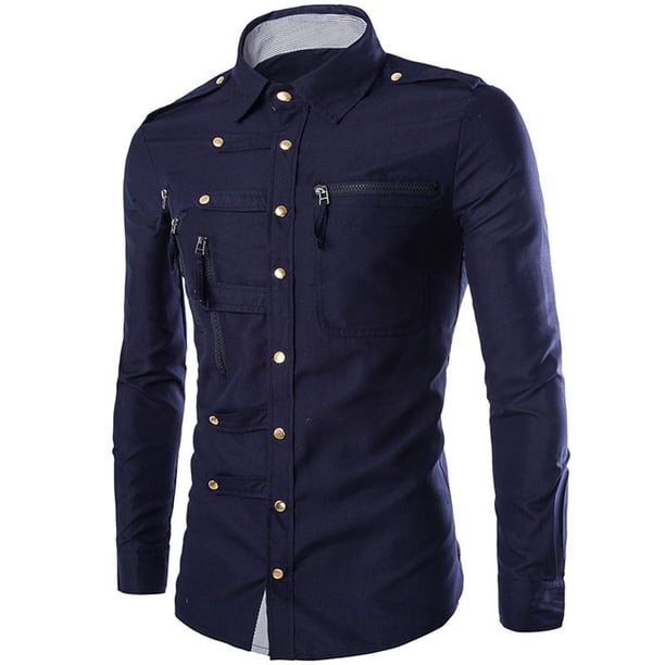 Rebeca de Manga Larga Para Hombre A La Moda, Prendas de Vestir Exteriores Holgadas Con Botones, Blusa Sólida, Abrigo, Tops Odeerbi ODB-6