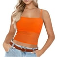 thumbnail image 2 of Otntypg Bralettes for Women Adjustable Spaghetti Strap Mesh Tank Top Sexy Tube Slim Y2K Camisole Orange S, 2 of 7