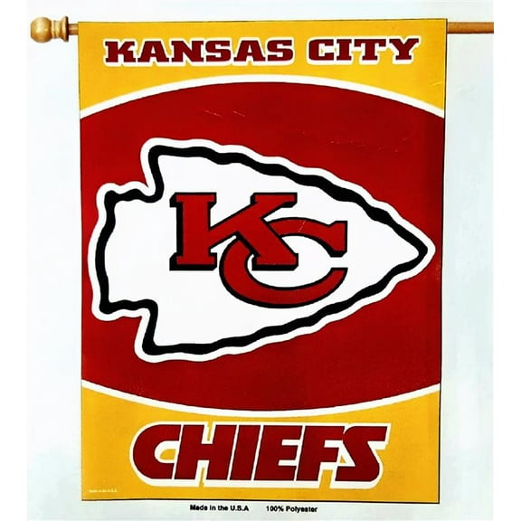 NFL CHiefs (28"X40") Kansas City Heavy Duty DOUBLE Sided Banner Flag