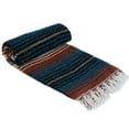 thumbnail image 4 of La Montana 4 Pack Mexican Blankets, 74" x 50" Yoga Blankets, Terracotta/Teal/Tan, 4 of 7