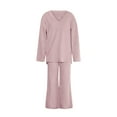 thumbnail image 4 of Wutalume Women's 2-Piece Sweater Suit Set, Cozy Knit Top and Pants for Home Wear, Matching Casual Fashion Outfit,Pink 2XL, 4 of 6