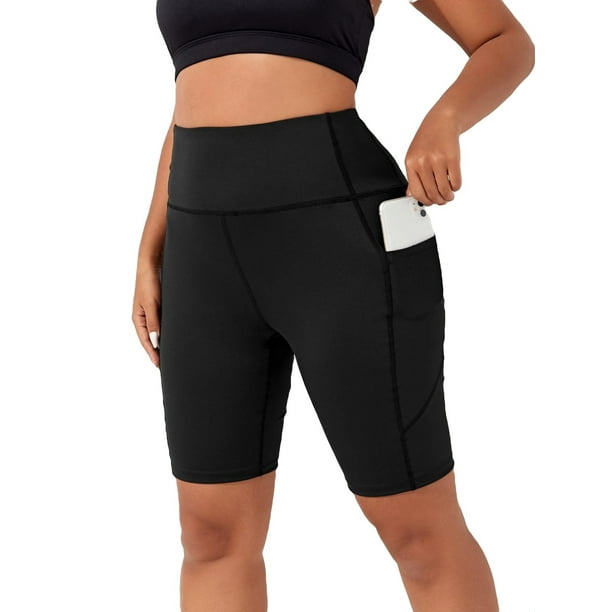 Women's Plus Size High Waisted Yoga Shorts High Stretch Biker Shorts
