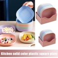 thumbnail image 2 of Large 14.5cm Square Plastic Plates Set of 4 Drop Proof and Easy Clean Kitchen Dinnerware, 2 of 6