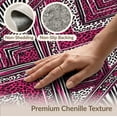 thumbnail image 6 of ODIKA Zebra Interlocking Pink Striped Panel Leopard Field Mixed Print for Entryway, Kitchen, Laundry Room, Stain Resistant Thin Throw, 6 of 7