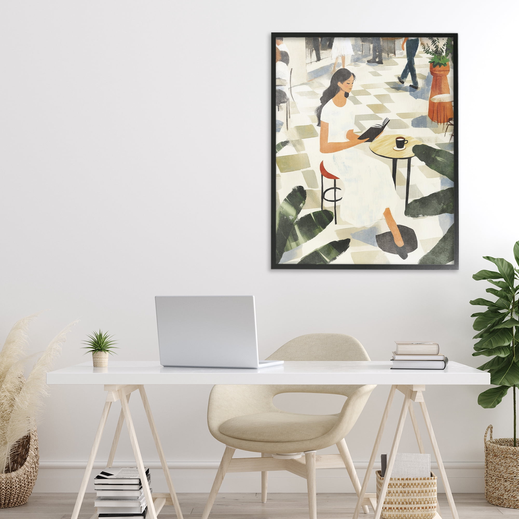 Stupell Industries Coffee & Pages in Cafe Black Framed Giclee Art, design by Svetlana Aleynikova