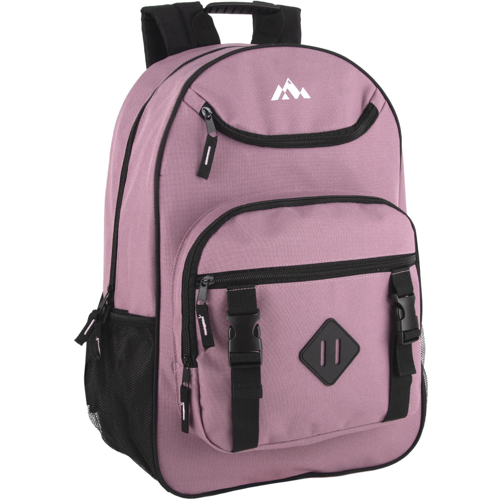 24 Pack of Two Tone Multipocket Buckle Strap Backpacks for Camping, Commuting and Travel in Female Colors Pack