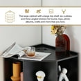 thumbnail image 6 of Wooden Corner Cabinet with USB Ports and Outlets, Corner Cube Toy Storage Cabinet, Corner Bookshelf Bookcase, Floor Cubby Bookshelf with 9 Cubes for Playroom, Bedroom, Living Room (Black), 6 of 8