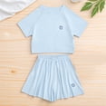 thumbnail image 5 of Odeerbi Niñas de Hielo Seda Seca Rápida Conjuntos Atléticos de Manga Corta Superior Skort Conjunto Ropa Deportiva Transpirable Para 5-15 Años, 5 of 5