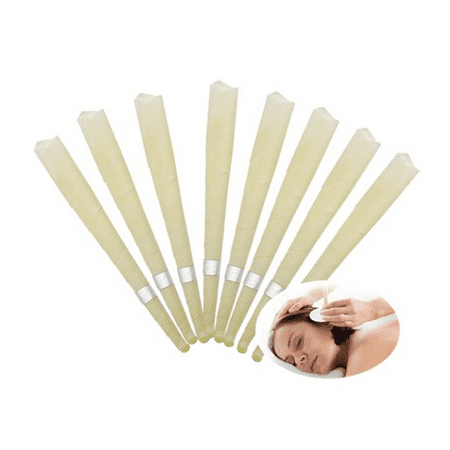 Ear Candles -- 8 Pack AUCHEN Beeswax Candling Cones Ear Candles Wax Removal, 100% All-Natural Beeswax Non-Toxic Cylinders Unscented Hollow Beeswax Candles with Protective