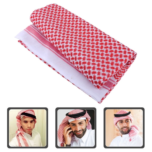 LEORX Red Shemagh Scarf Arab Headscarf Cotton Polyester for Outdoor Activities