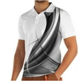 thumbnail image 2 of DDAPJ pyju Business Casual Polo Shirts for Men, Short Sleeve Digital 3D Printed Polo Shirts Big and Tall Mens Performance Moisture Wicking Golf Polo Shirt Lightweight Tennis Shirt Gray XXXL, 2 of 3
