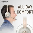 thumbnail image 6 of MUSICOZY Bluetooth Headset with Microphone, Wireless Headphones with Noise Cancelling Mic, 26hrs talktime, On Ear Headphones with Mic Mute for Mac/Laptop/Zoom/Teams/Call Center/Office/Home Gold, 6 of 7