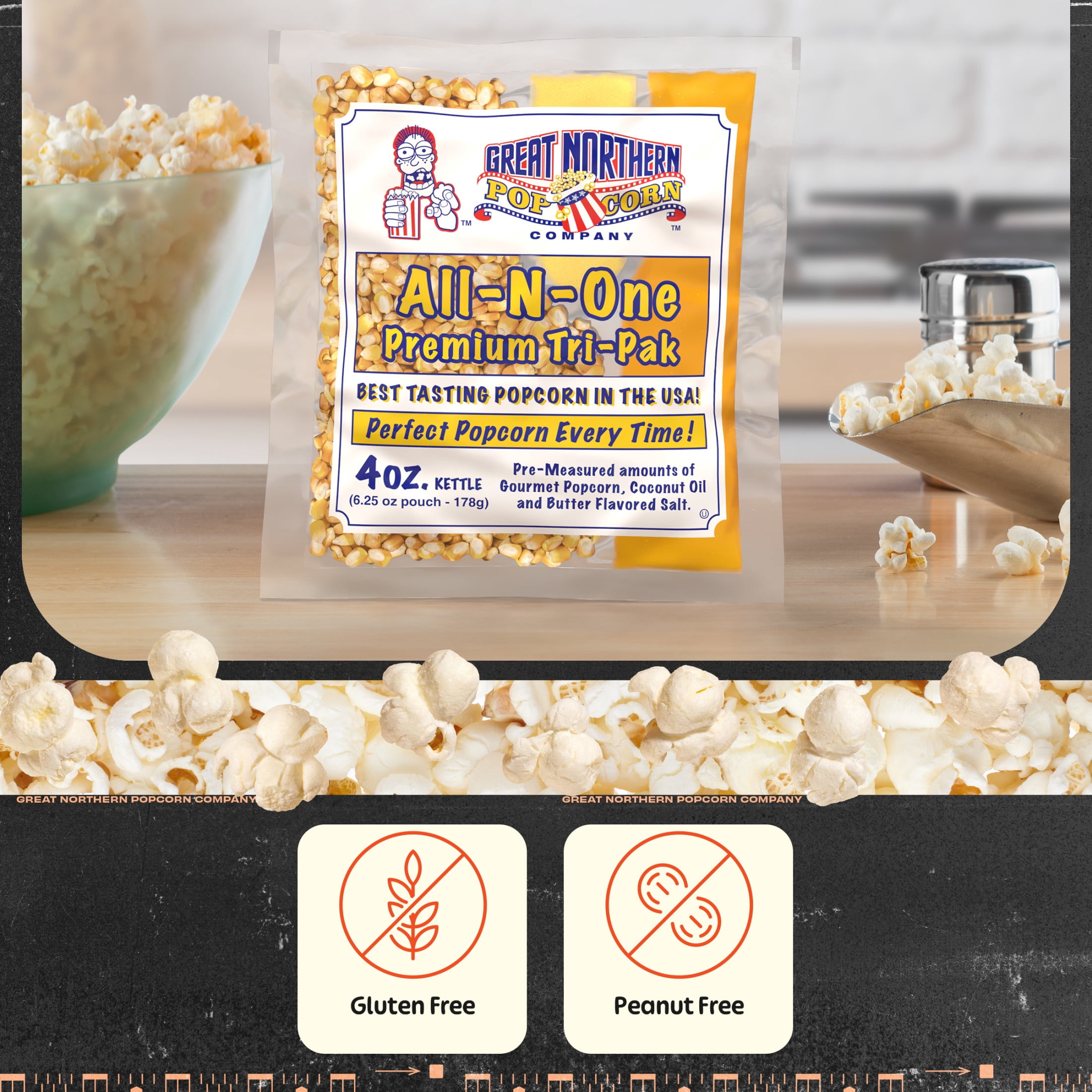 Great Northern Popcorn 4oz Popcorn Machine Popcorn Packets - All in One Popcorn Packs (40 Case)