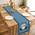 thumbnail image 3 of Christmas Gnomes Table Runner - 120 Inch Long, Kitchen Dining Table Runner Dresser Scarves, Winter Xmas Snowflakes Textured Blue Farmhouse Decor for Coffee Tables Wedding Party Banquet, 3 of 8