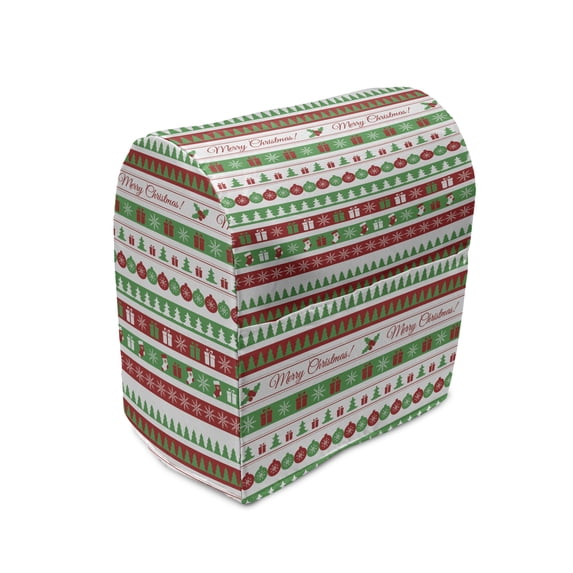 Christmas Stand Mixer Cover, Merry Christmas Words Xmas Ceremony Theme Design Borders, Kitchen Appliance Organizer Bag Cover with Pockets, 5 Quarts, Apple Green White, by Ambesonne