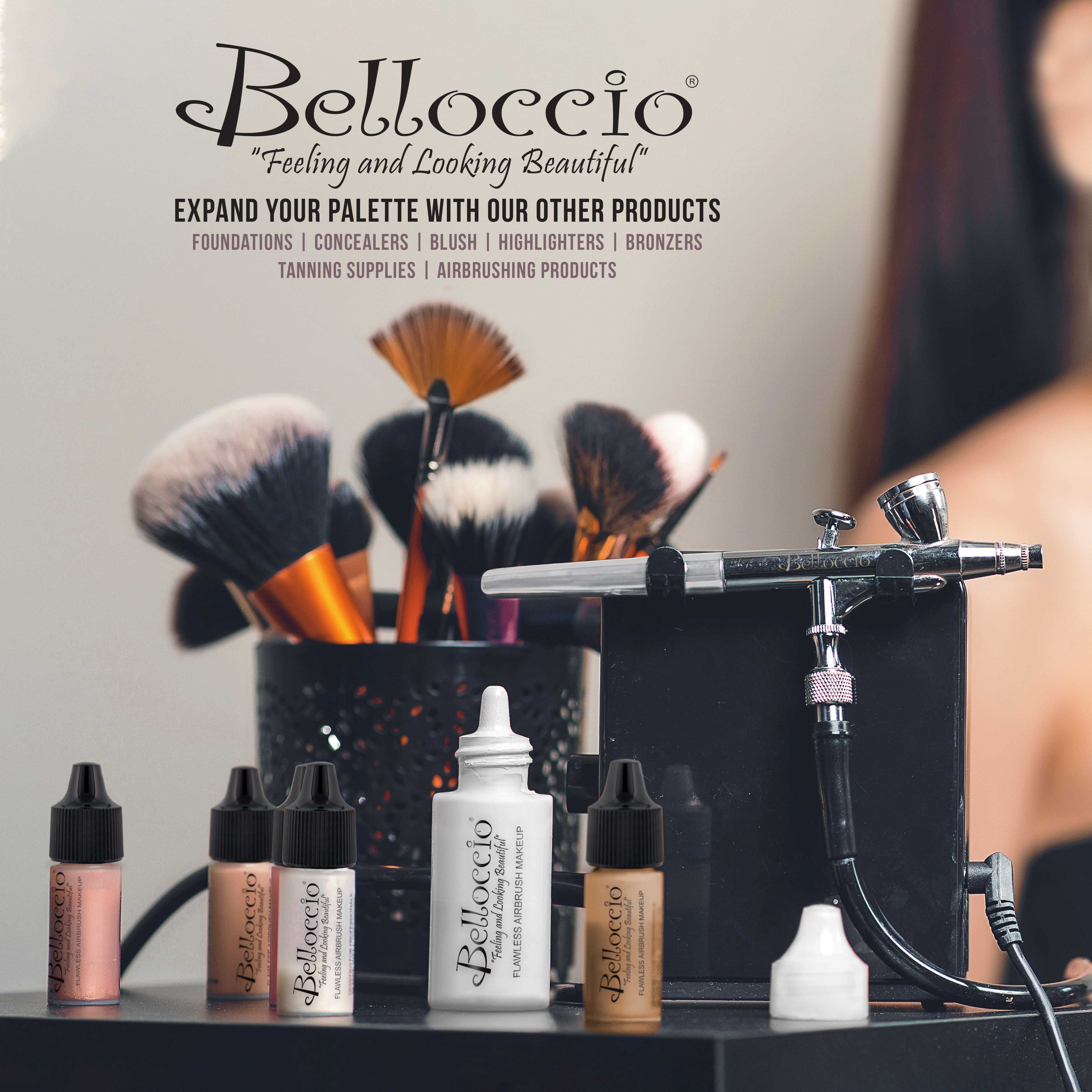 Belloccio Quiet Mini Airbrush Air Compressor Makeup, Spray Tanning, Tattoo, Cake