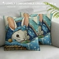 thumbnail image 3 of Creowell  Easter Pillow Covers Easter Decorations for Farmhouse Spring Home Decor Easter Decorative Throw Pillows Buffalo Plaid Gnome Rabbit Bunny Eggs Throw Pillow Cover，Multi-Size, 3 of 5