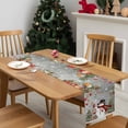 thumbnail image 4 of Grey Christmas Dresser Scarf Farmhouse, Dining Table Decorations for Wedding/Parties, Snowman Xmas Tree Ball Snowflake Winter Wooden Table Runner 72 Inches Long for Kitchen Dining, 14 x 72 In, 4 of 9