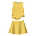 thumbnail image 4 of Summer Outfits for Child Girls Size 8 Casual Lounge Girls 2 Piece Outfits Tank Tops and Skirt Set Athletic Sets for Girls Yellow 11-12 Years, 4 of 6