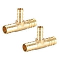 thumbnail image 1 of Conector de reducción de manguera de latón de 10mm x 6mm x 10mm, en forma de T, conector barbado de 3 vías para aire, agua, combustible, gas, 2 piezas. 14mm x 10mm x 14mm, 1 of 3