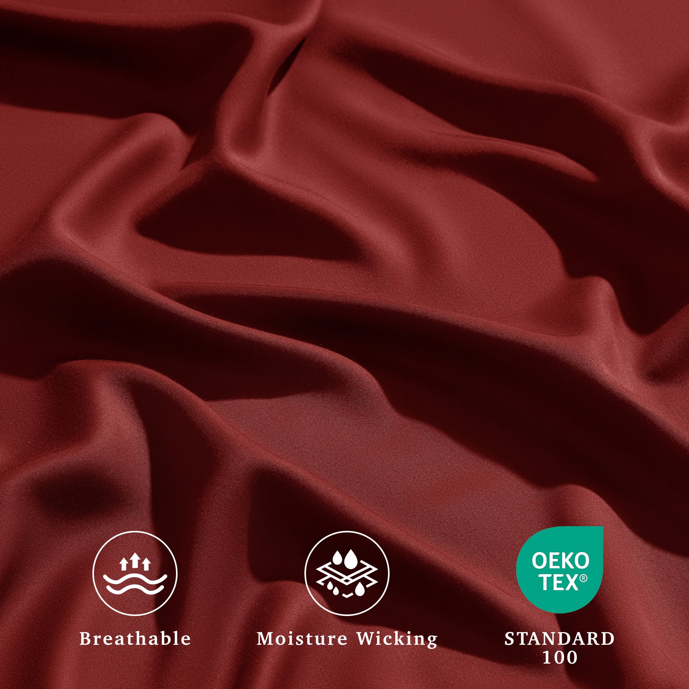 AiAngu Bamboo California King Sheet Set, Luxury Soft 4 Pieces Bed Sheets with 18" Deep Pocket, Burgundy