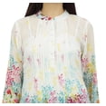 thumbnail image 2 of Phagun Women's White Digital Printed Shirt Pin Tucks Neck Tunic Top Blouse-22, 2 of 6