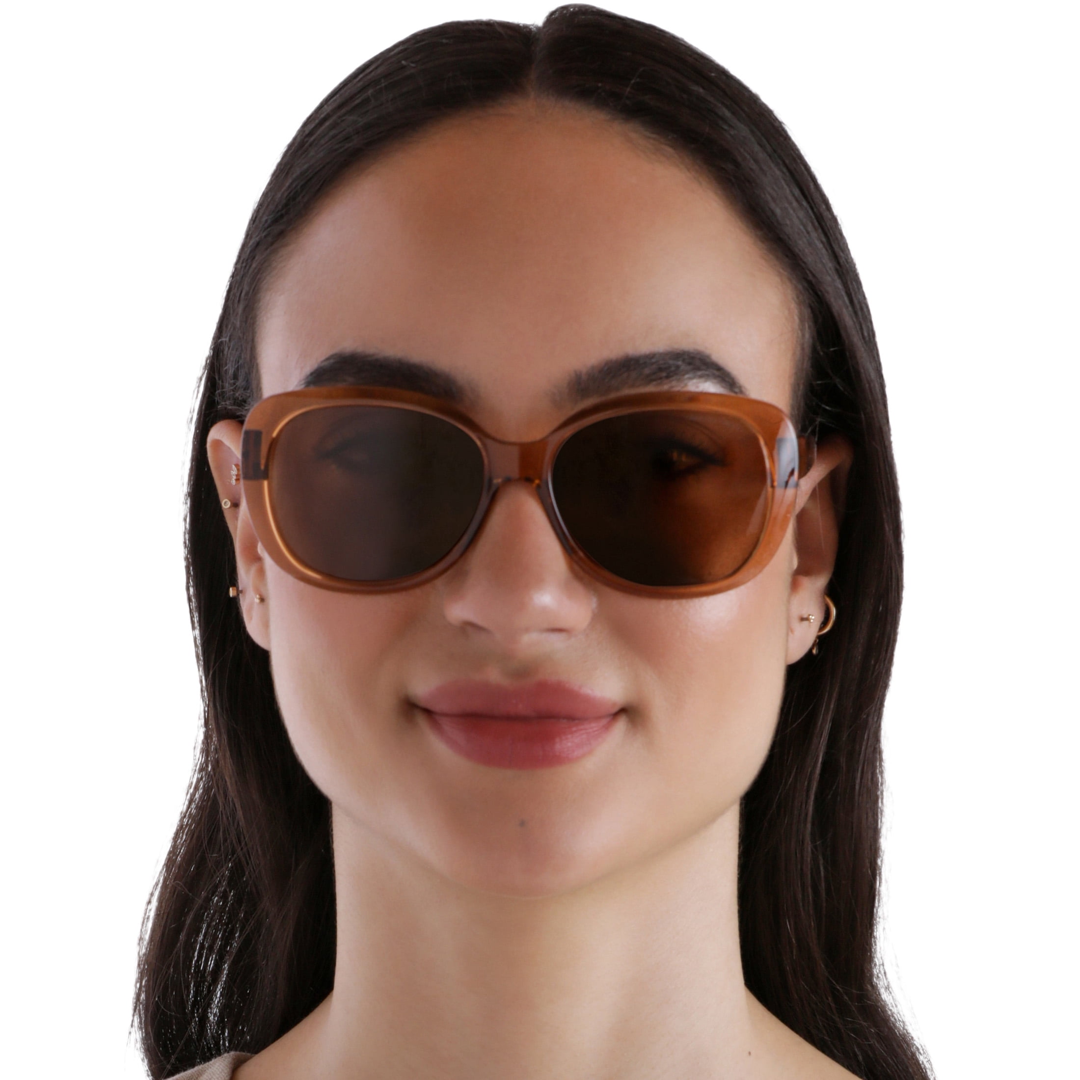 Christian Siriano Rx'able Women's Fashion Sunglasses, Sonnet, Tan Crystal, 56-15-140, with Case
