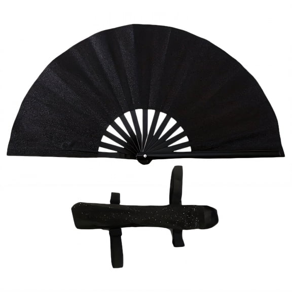 BESTSKY Fans for Line Dancing,Boots on the Ground Hand Fan,Hassle-Free Unfolding Dancing Fans,Black