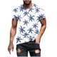 thumbnail image 1 of Camisetas de Manga Larga para Hombres Imprimir Fallow Cuello Redondo Camiseta, Moda Casual Manga Corta Mezcla de Algodón/Lino, 1 of 9