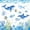 Pale Blue, variant on Castle Fairy Dreamy Watercolor Mermaid Print 7-Piece Twin Bedding,Coral Jellyfish Pastel Sea Layout Bedding Comforter Set,Sky Lavender,Navy Blue Reversible