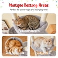 thumbnail image 4 of Furcato 92.1"-101.6" Adjustable Height Cat Tree, Floor to Ceiling Cat Tower, 7 Tiers Cat Climbing Tree with Hammock, Light Grey, 4 of 10