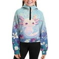 thumbnail image 5 of Chaqlin Cartoon Axolotl Flowers Print College Sweatshirts Sports Sweatshirts with Pocket Basketball Sweatshirt Soccer Sweatshirt Size 7-8, 5 of 7