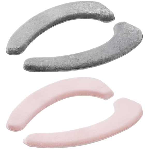 4 Pcs Flannel Toilet Seat Cover, Thick Sponge Filling for Warmth, Washable Bathroom Warmer Pads, Reusable Universal Toilet Lid Cushion, 15.9 x 5.1 Inches, Gray & Pink