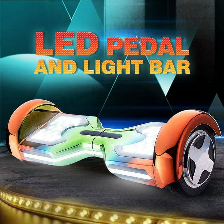 HOVERSTAR Bluetooth Hoverboard 8 Inch Real Self Balancing Scooter LED Light Up Foot Pads Glow 500W Motor 20 Cells Battery Long Distance Max