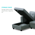 thumbnail image 2 of Aerys Canapé-lit Sectionnel pour Salon, Sectionnel avec Chaise de Rangement, Gris LHF,, 2 of 5