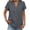 Gray, variant on Admvng Women's Tops Fashion Solid V-Neck Button Shirt Loose Linen T-shirt Blouse Summer Going Out Tops S-2XL