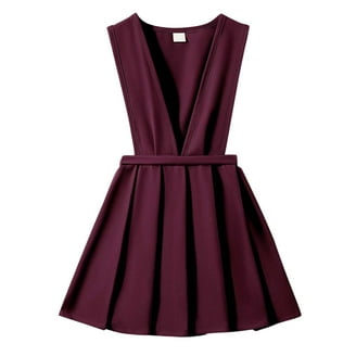 ZRBYWB Girls School Uniform Jumper Dresses Casual Solid Color Sleeveless  Round Neck Pleated Pinafore Dress Back Zip Up High Waist Comfortable  Stylish Dailywear Winter Dress,Navy,5-6 Years - Walmart.com