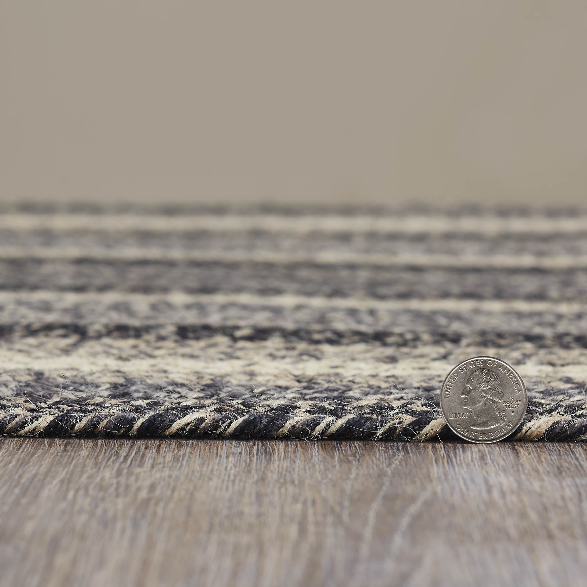 VHC Brands Sawyer Mill Black White Jute Rug Rect w/Pad 24x36