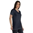 thumbnail image 2 of Inkmeso Basic V-neck Jersey T-shirt Short Sleeve Long Length Tee Workout Top For Womens, 2 of 8