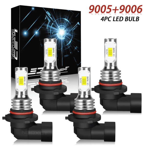 NSDXCT For 2003-2006 Chevy Silverado 1500 2500HD 4X Combo LED Headlights High/Low Bulbs Beam Kit