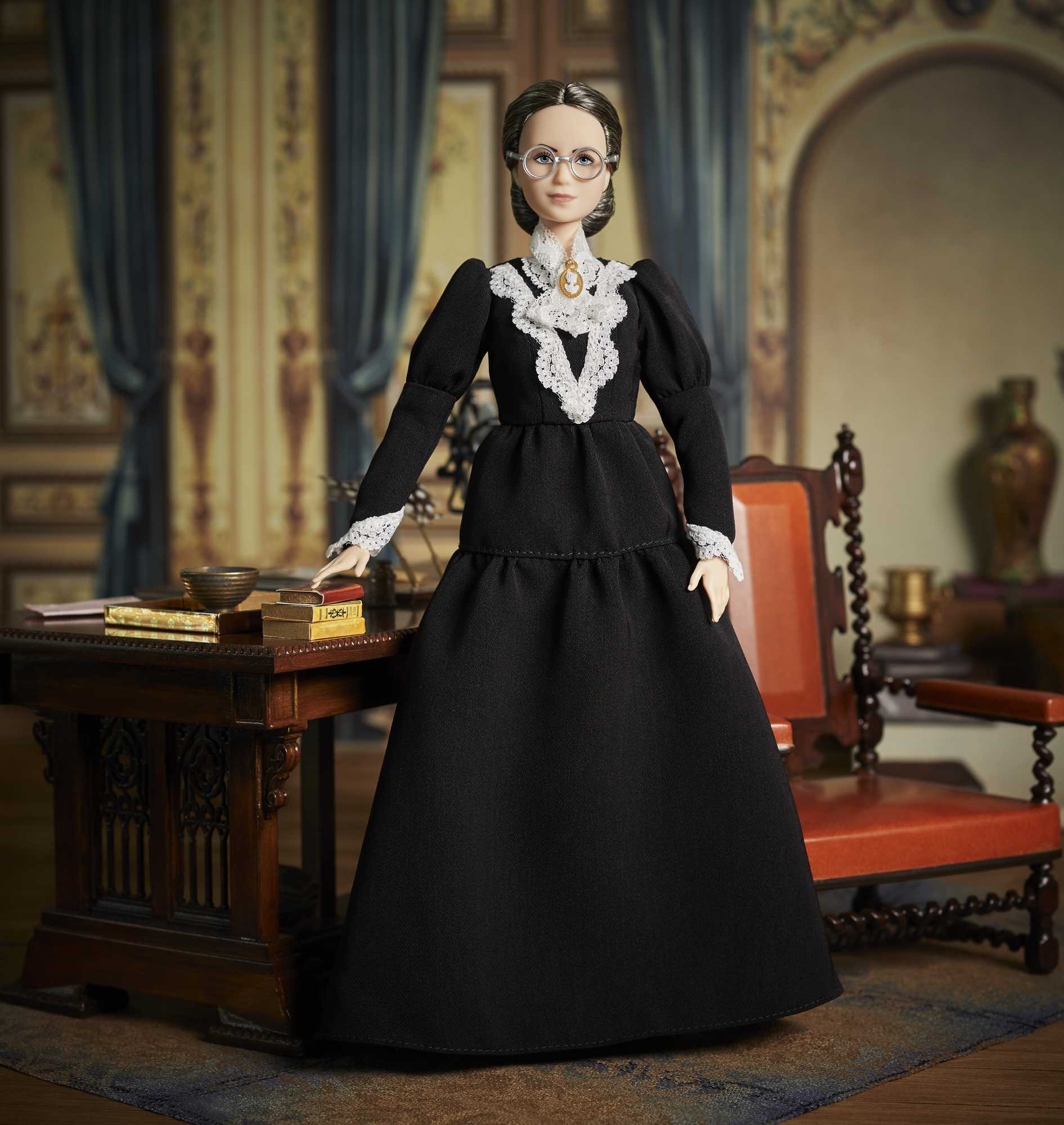 Barbie Inspiring Women Susan B. Anthony Collectible Doll in Black Dress with Doll Stand - image 3 of 7