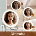 thumbnail image 5 of Wall Mirror, Light up Life& Wall Mounted Makeup Mirror LED Touch Sn Adjustable with 3 Color Lights Double Sided 1X/5X Magnifying Vanity Mirror, 5 of 7