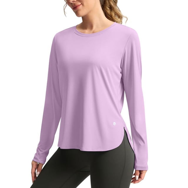 TaTaai Ladies Casual Solid Color Crew Neck Long Sleeve Fashion Pullover Top Comfortable Loose Blouse for Daily Office Street Wear Soft Breathable Stylish Shirt Gift