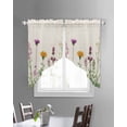 thumbnail image 3 of Spring Flowers Swag Valances for Windows, Wild Floral Herb Botanical Rod Pocket Sheer Valances for Large Windows, Swag Toppers Light Filtering for Kitchen Living Room 2 Panels 36''x45'', 3 of 6
