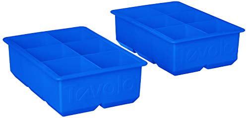 Fade-Resistant Stratus Blue Tovolo King Cube Ice Mold Tray Long Lasting Sturdy Silicone 2 Inch Cubes