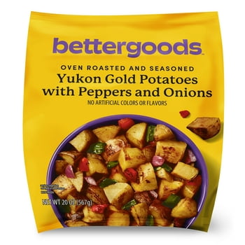 bettergoods Oven Roasted and Seasoned Yukon Gold Potatoes with Peppers and Onions, 20 oz (Frozen)
