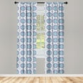 thumbnail image 2 of Ambesonne Vintage Winter Curtains, Snowflake Medallion, Pair of 28"x95", Violet Teal Grey, 2 of 4
