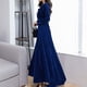 thumbnail image 5 of Vestido largo de terciopelo de manga larga para mujer - Vestido largo ajustado de corte A para fiestas de invierno, tallas M-XXXXL, 5 of 7