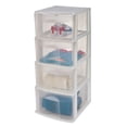 thumbnail image 4 of Italhome Cajonera De Plástico, Cajonera Desarmable Organizador Multiusos De Color Blanco Con 4 Cajones Transparentes Fox, 4 of 9