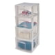 thumbnail image 4 of Italhome Cajonera De Pl&aacute;stico, Cajonera Desarmable Organizador Multiusos De Color Blanco Con 4 Cajones Transparentes Fox, 4 of 9